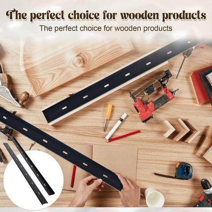 4 Pcs 36" L X 2" W C Channel Steel Support Metal Support Bracing Hidden C Bracket for Table Top Live Edge Slab Woodworking, Black Coat Finish.
