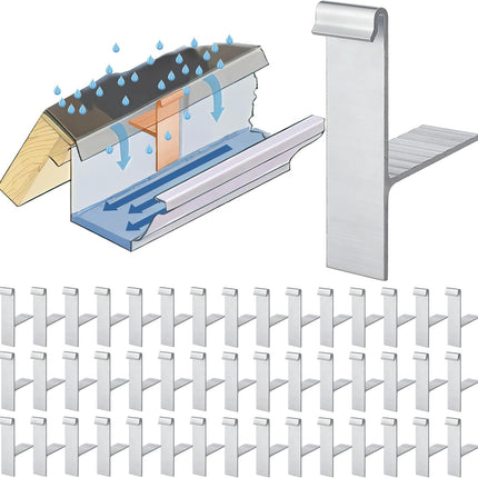 50pcs 5 Inches Aluminum Gutter Wedges for 5 Inch K Style Gutters Use to Level Your When Fascia 4, 5, and 6 inch in Slanted Sloped Application Including Crown Molding (T,Silver Grey).