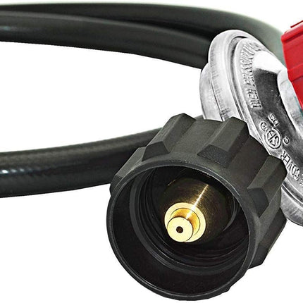 4 FT 0-30 PSI Adjustable High Pressure Propane Regulator and Hose with Gauge, Fits for Grill Burner Turkey Fryer Cooker Firepit Forge and More.