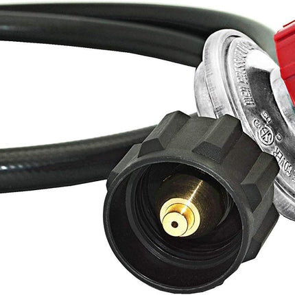 4 FT 0-30 PSI Adjustable High Pressure Propane Regulator and Hose with Gauge, Fits for Grill Burner Turkey Fryer Cooker Firepit Forge and More.