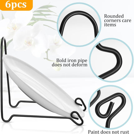 6 Pcs Bowl Display Stands Iron Large Medium Size Dish Display Stand Bowls Holder for Deep Platters and Dishes.