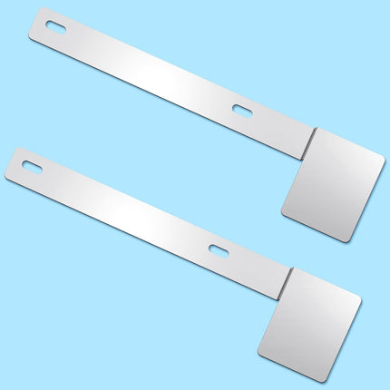 2 Pcs Hawaii State Safety Check Sticker Plate Stainless Steel License Plate Bracket with 15 Degree Angled Long 2 Holes Vertical License Sticker Bracket Mount.