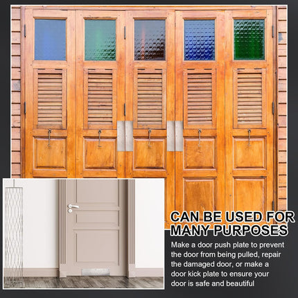 4 Pcs Stainless Steel Door Protection Push Plate with Screws, Brushed Metal Door Kick Plates for Interior & Exterior Doors, Anti-Scratch, 16 Inch, for Home & Commercial Use.