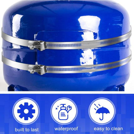2 Set Expansion Tank Mounting Bracket Thermal Expansion Tank Holder with 4 Water Heater Strap Earthquake Straps Nitrogen Propane Holder for 5 Gallon or 13 Inch Diameter Pole.