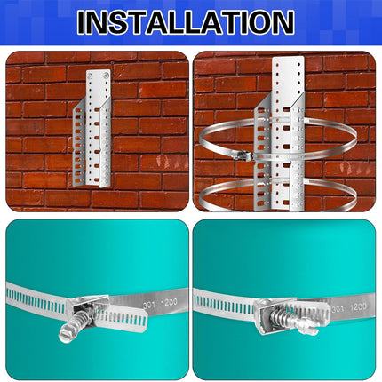 2 Set Expansion Tank Mounting Bracket Thermal Expansion Tank Holder with 4 Water Heater Strap Earthquake Straps Nitrogen Propane Holder for 5 Gallon or 13 Inch Diameter Pole.