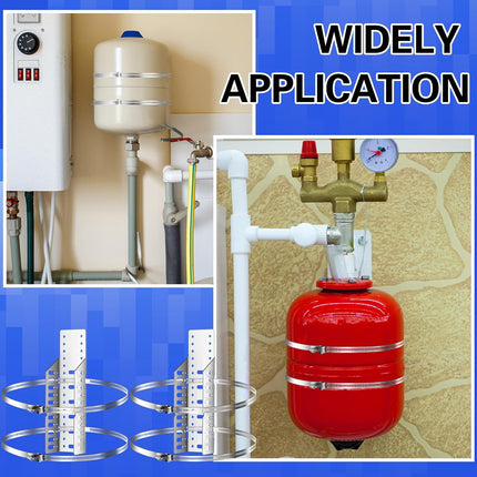 2 Set Expansion Tank Mounting Bracket Thermal Expansion Tank Holder with 4 Water Heater Strap Earthquake Straps Nitrogen Propane Holder for 5 Gallon or 13 Inch Diameter Pole.