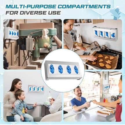 2 Pack Glove Box Holder/Dispenser Stainless Steel Quad Wall Mounted Glove Box Organizer,10"H x 21"W x 3 3/4"D.