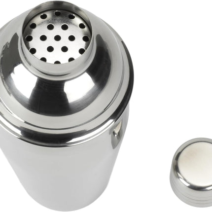 Gourmet 16oz Stainless Steel Cocktail Shaker with 1oz Jigger Cap, Bar Tool with Built-in Strainer, Freezer Safe Drink Mixer, Professional Shaker for Cocktails and Mixed Drinks.