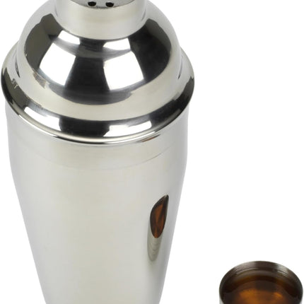 Gourmet 16oz Stainless Steel Cocktail Shaker with 1oz Jigger Cap, Bar Tool with Built-in Strainer, Freezer Safe Drink Mixer, Professional Shaker for Cocktails and Mixed Drinks.