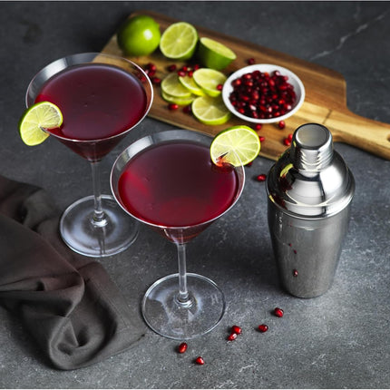 Gourmet 16oz Stainless Steel Cocktail Shaker with 1oz Jigger Cap, Bar Tool with Built-in Strainer, Freezer Safe Drink Mixer, Professional Shaker for Cocktails and Mixed Drinks.