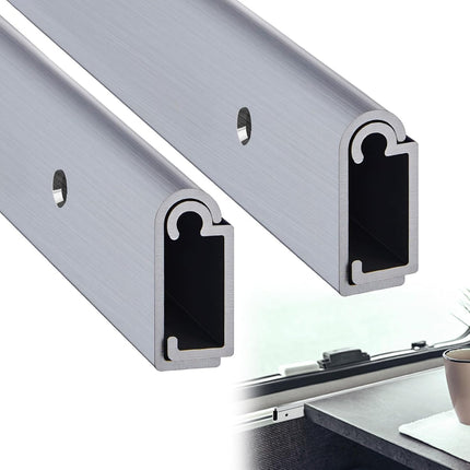 2 Pack RV Table Wall Mount 30" Aluminum Support Trim Bracket for Sliding Dinette Table, Milling Finish, Includes Mounting Screws.