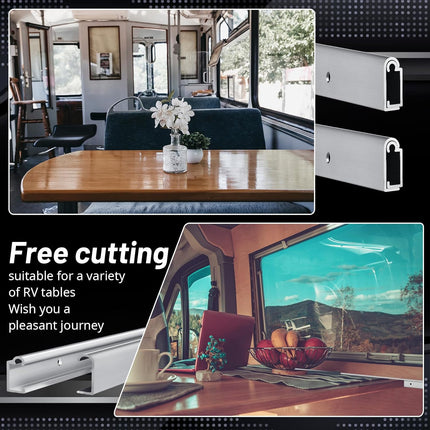 2 Pack RV Table Wall Mount 30" Aluminum Support Trim Bracket for Sliding Dinette Table, Milling Finish, Includes Mounting Screws.