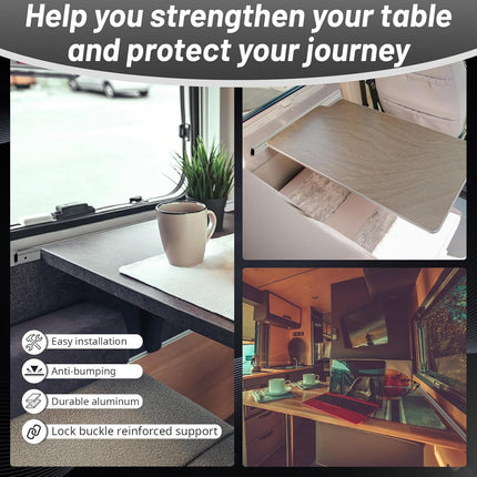 2 Pack RV Table Wall Mount 30" Aluminum Support Trim Bracket for Sliding Dinette Table, Milling Finish, Includes Mounting Screws.