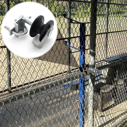 2 Pcs Chain Link Nylon Rolling Gate Track Wheel Sliding Rollers Galvanized Steel Hardware Cantilever Wheel for 2" (1-7/8") Gate Frame and 1-5/8" Track Pipe.