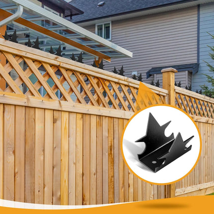 24 Pcs Anti Climb Fence Spikes Intruder Deterrent Fence Wall Security Spikes for Outdoor Thief Bird Squirrel Raccoon Snake Cat Deterrent Garden Roofs Home Security (Black).