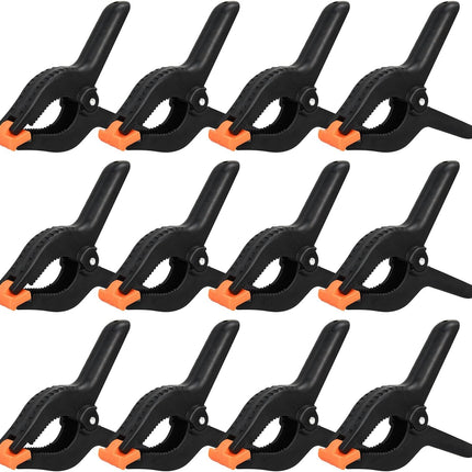 12 Pack 6 Inch Plastic Spring Clamps, for Crafts, Woodworking, Backdrop Stand, Photography, Home Dec.