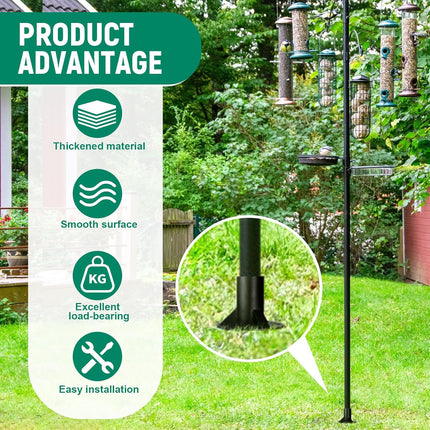 2 Pack Chain Link Fence Post 2'' Floor Flange Heavy Duty Round Post Base Bracket (od 1-7/8'') Fits Fence Mailbox Railing Deck Flag Column Stair Handrail with Expansion Bolts and Screws.