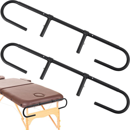 2 Pcs Massage Paper Roll Holder for Massage Tables Adjustable from 24" to 30" Width, with Rubber Band for Paper Roll Fixed.