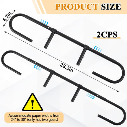 2 Pcs Massage Paper Roll Holder for Massage Tables Adjustable from 24" to 30" Width, with Rubber Band for Paper Roll Fixed.