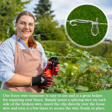 20 Pcs Fence Wire Tightener, 1/5 Inch Barb Wire Fence Tensioner Tools for Fast Tightening Farm Garden Patio Accessories.