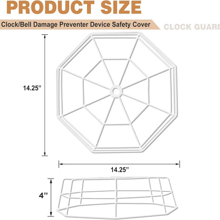 lulu Clock/Ball Damage Protector, Protective Coated Guard Device Safety Cover, 14.25 Inch Diameter, Iron, for Clock Damage Protector in The Gym.