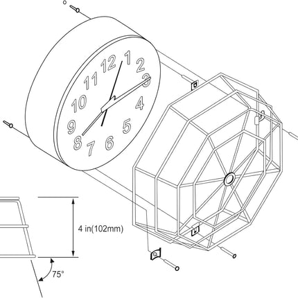 lulu Clock/Ball Damage Protector, Protective Coated Guard Device Safety Cover, 14.25 Inch Diameter, Iron, for Clock Damage Protector in The Gym.