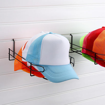 8 Pcs Wire Hat Display for Slat Wall Black Baseball Hat Display Rack Slatwall Accessories Retail Shelves for Bedroom Store Merchandise Office Wall Door Closet Hats Organizer.