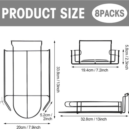 8 Pcs Wire Hat Display for Slat Wall Black Baseball Hat Display Rack Slatwall Accessories Retail Shelves for Bedroom Store Merchandise Office Wall Door Closet Hats Organizer.