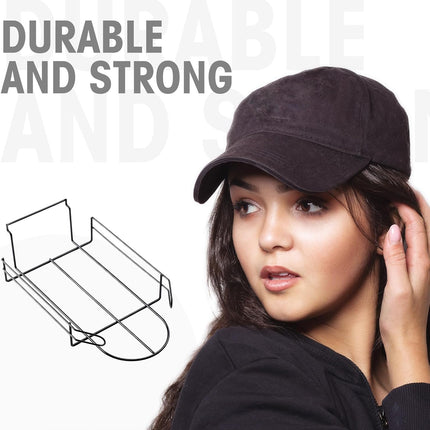 8 Pcs Wire Hat Display for Slat Wall Black Baseball Hat Display Rack Slatwall Accessories Retail Shelves for Bedroom Store Merchandise Office Wall Door Closet Hats Organizer.