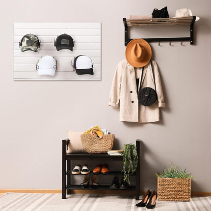 8 Pcs Wire Hat Display for Slat Wall Black Baseball Hat Display Rack Slatwall Accessories Retail Shelves for Bedroom Store Merchandise Office Wall Door Closet Hats Organizer.