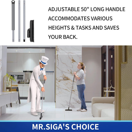 Heavy Duty Grout Scrub Brush with Long Handle, Shower Floor Scrubber for Cleaning, Tile Scrub Brush with Stiff Bristles.