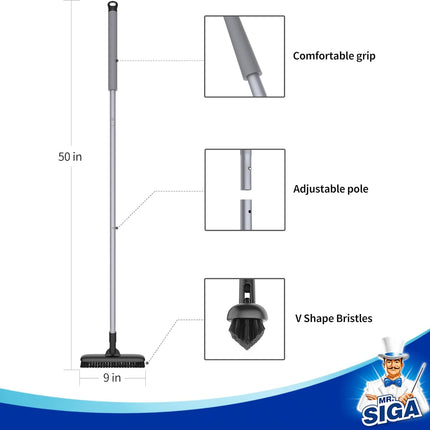 Heavy Duty Grout Scrub Brush with Long Handle, Shower Floor Scrubber for Cleaning, Tile Scrub Brush with Stiff Bristles.