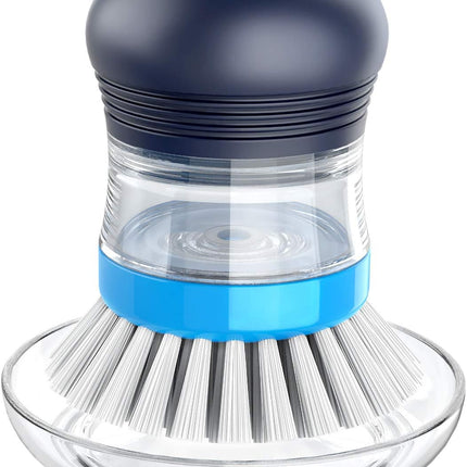 Soap Dispensing Palm Brush Storage Set, Kitchen Brush with Holder for Pot Pan Sink Cleaning, 1 Set.