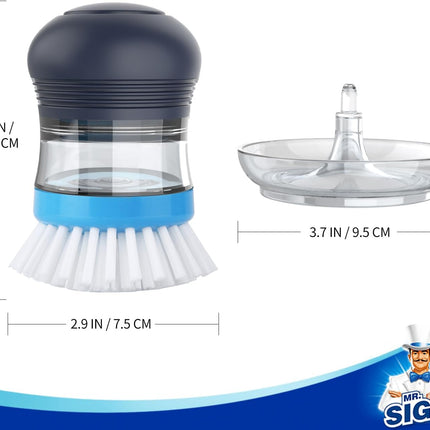 Soap Dispensing Palm Brush Storage Set, Kitchen Brush with Holder for Pot Pan Sink Cleaning, 1 Set.