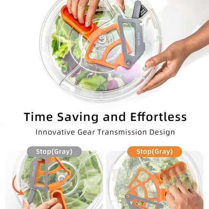 Large Salad Spinner, Fruit Washing Bowl with Strainer, Salad Dryer for Washing, Spinning, and Draining Greens, Fruits, and Vegetables.