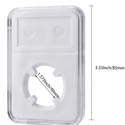 10 Packs 40mm Coin Slab Display Holder, Storage Case for American Silver Eagle 1 oz Coin, Clear Acrylic Cases for Coin Organize and Collection, Four-Point Fixation Coin Slab Capsules Protector.
