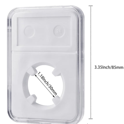 10 Packs 30mm Coin Slab Display Holder, Storage Case for JFK Half Dollar, Clear Acrylic Cases for Coin Organize and Collection, Four-Point Fixation Coin Slab Capsules Protector.