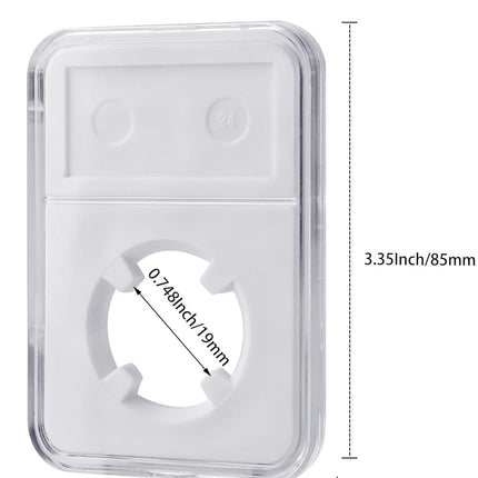 10 Packs 19mm Coin Slab Display Holder, Storage Case for NGC PCGS Grade Coin or US Mint Pennies, Clear Acrylic Cases for Coin Organize and Collection, Four-Point Fixation Coin Slab Capsules Protector.