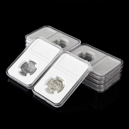 10-Pack 18mm Coin Slab Display Holder, Clear Acrylic Storage Case for Seated Liberty, Barber, Winged Liberty (Mercury), Roosevelt Dimes and Other 18mm Coins, Four-Point Fixation Coin Collection Box.