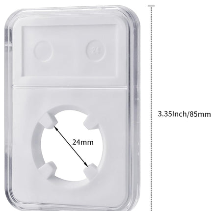 10-Pack 24mm Coin Slab Display Holder, Clear Acrylic Storage Case for Liberty, Barber, Standing Liberty and Washington Quarters, and Other 24mm Coins, Four-Point Fixation Coin Collection Box.