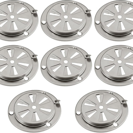 Stainless Steel BBQ Smoker Air Vent - Adjustable Grill Damper for Controlling Airflow - Replacement Parts for Grill and Smoker Vents - 8 Packs.