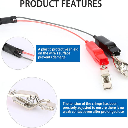 Electric Fishing Reel Power Cord - 10Ft Battery Connection Cable Fits for Daiwa Tanacom 1000 750 500, Seaborg 500MJ, Shimano, BeastMaster, Leobritz, ForceMaster.