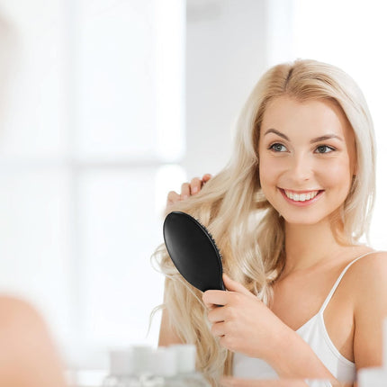 Hair Brushes, 2 Pieces Boar Bristle Hair Brushes with Nylon Quill, Natural Bristles Hair Extensions for Women, Men and Kids, Promotes Smooth and Healthy Hair Growth.