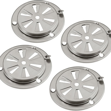 Stainless Steel BBQ Smoker Air Vent - Adjustable Grill Damper for Controlling Airflow - Replacement Parts for Grill and Smoker Vents - 4 Packs.
