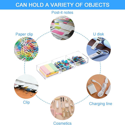 Sticky Note Holder 3 In 1 Clear Acrylic Self-Stick Memo Pads Holders Desk Organizer for School Office Home, Post Pop Notes Dispenser for 3"X3" Note Pads (BQ211).