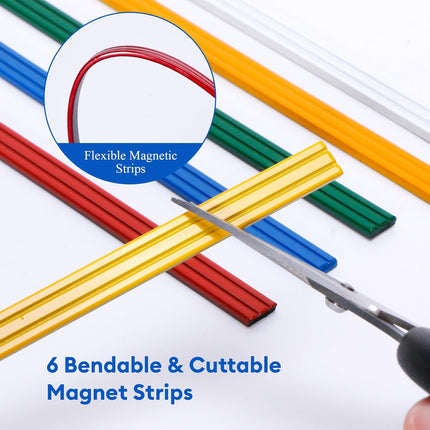 Knitting Pattern Holder with 6 Color Replacement Magnets 1 Magnifying Ruler,Cross Stitch Supplies and Accessories for Crafts Work, 12" L x 8.4" W.
