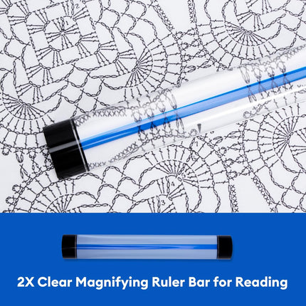 Knitting Pattern Holder with 6 Color Replacement Magnets 1 Magnifying Ruler,Cross Stitch Supplies and Accessories for Crafts Work, 12" L x 8.4" W.