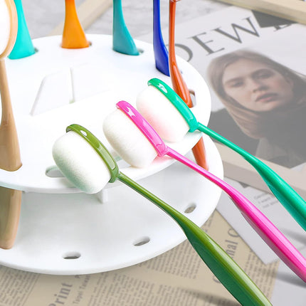12 pcs Ink Blending Brushes Blenders(Head Diameter 0.85 inches) for Card Making,Craft Broad Application Assortment Paper Crafter with Cover and Rotating Brush Holder.