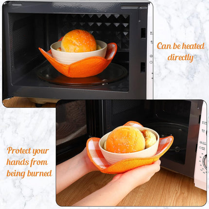 5 Pieces Hot Bowl Holder Microwave Safe Bowl Cozies Multipurpose Heat Proof Plate Holder to Prevent Hand from Heat and Maintain Food Warm (Red, Blue, Green, Yellow, Black).