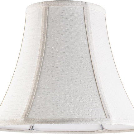 Creme White Bell Lamp Shades Set of 2 Medium Shade 6.7``Top x 13``Bottom x 10``High(Spider) Traditional Lampshade for Table & Bedside Lamp - Replacement Lampshades By.